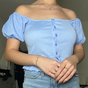 Blue Princess Sleeve Top